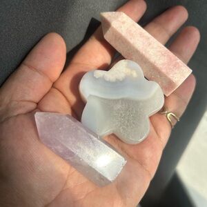 Set of Pink and White Crystals